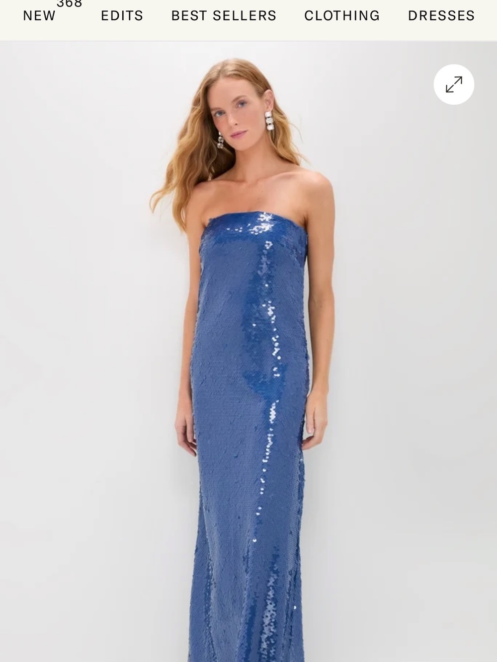 Tuckernuck Strapless Sequin Column Dress in Blue